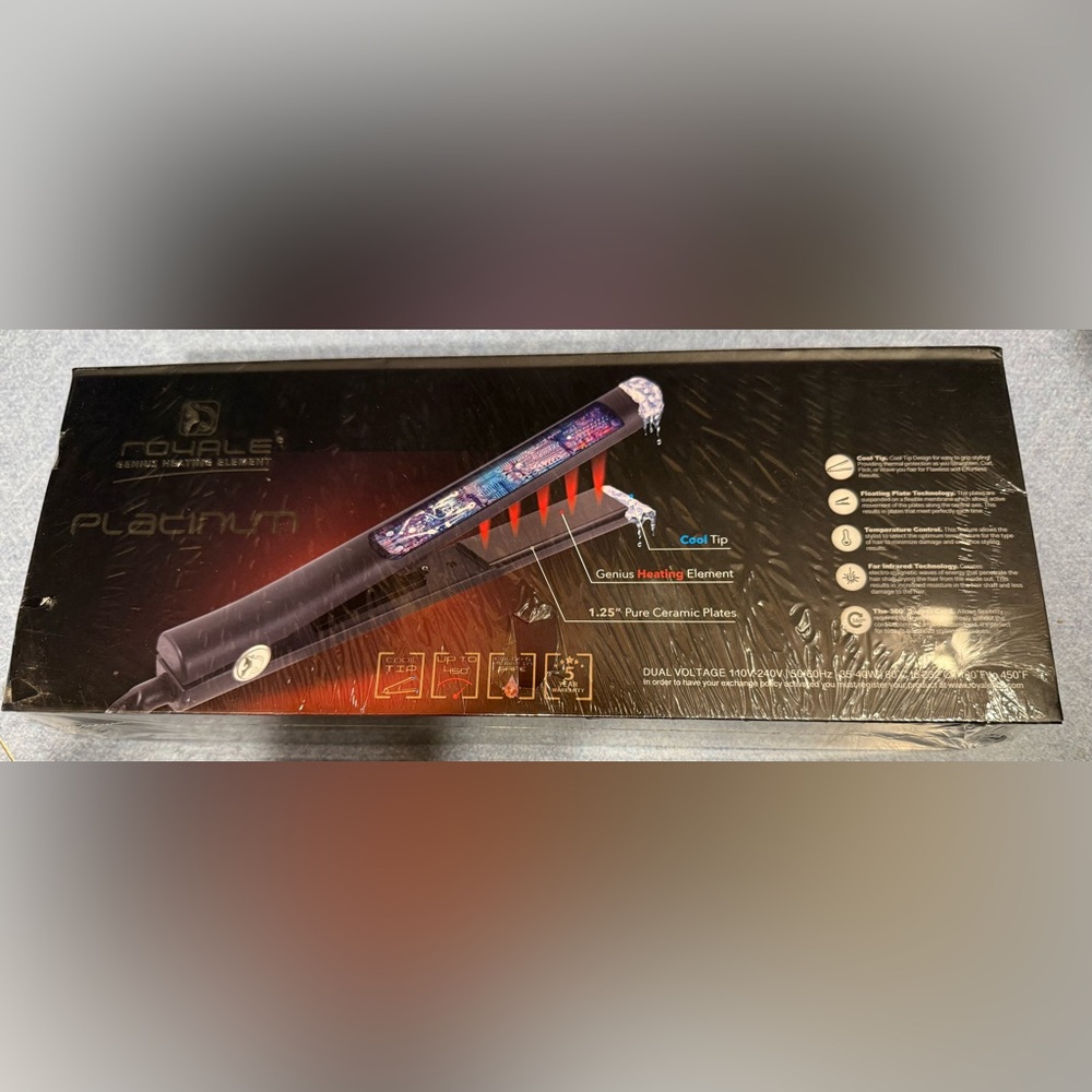 Royale Platinum 1.25” Hair Straightener with Ceramic Plates - Picture 3 of 4